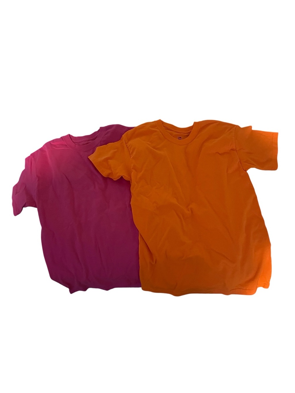 Hanes Kids Short Sleeve Tees - Pink & Orange Set of two